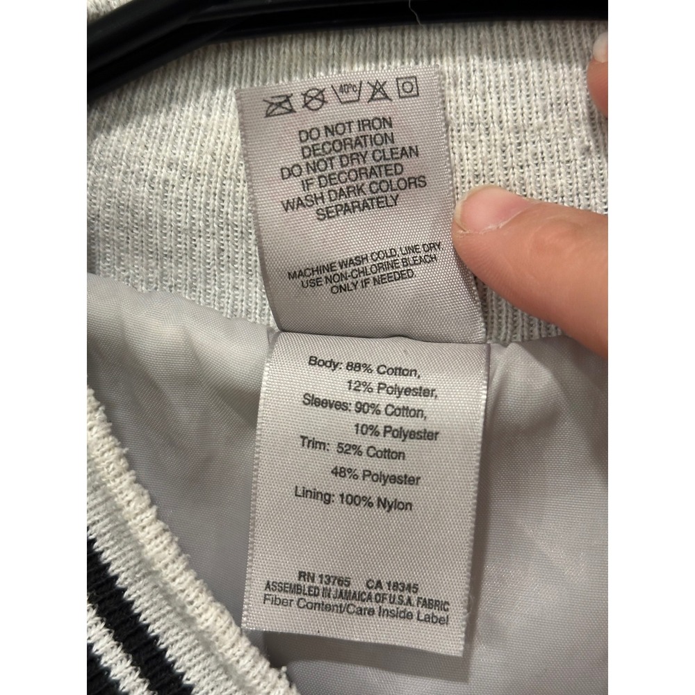 Vintage Fruit of the Loom D.A.R.E. Varsity Jacket Mens XL Grey Black Supercotton - Picture 7 of 11